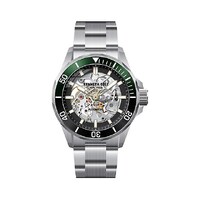 43mm Silver Automatic Mens Watch With Black & Green Skeleton Dial By KENNETH COLE image