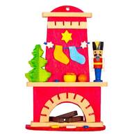 8.6cm Large Fireplace With Nutcracker & Stockings By Graupner image