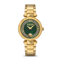 36mm Covent Garden Yellow Gold Womens Watch With Green Dial By VERSACE image