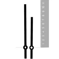 Black Straight Euroshaft Quartz Hands (107mm & 75mm) image