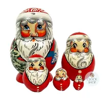 Santa & Tree Russian Dolls- 9cm (Set Of 5) image