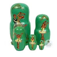 Ballerina Russian Dolls- Green 11cm (Set Of 5) (Pas De Deux) image