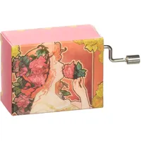 Classic Art Hand Crank Music Box- Red Art Noveau (La Vie En Rose) image