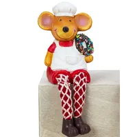 18cm Christmas Mouse Shelf Sitter With Donut image