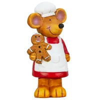 17.5cm Christmas Mouse With Gingerbread Man image