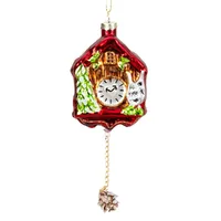 15.5cm Glass Cuckoo Clock Hanging Decoration image