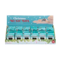 Christmas Hand Crank Music Box- Blue (12 Days Of Christmas) image