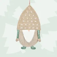 86cm Beige Gnome Advent Calendar With Fluffy Beard image