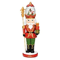 50cm Red & Green Nutcracker Music Box With Snow Globe image