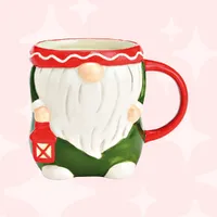 Red & Green 3D Christmas Gnome Mug image