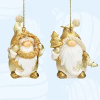 7cm Gold Gnome Hanging Decoration- Assorted Designs image