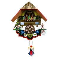 Swiss House Battery Chalet Clock With Dancers & Swinging Doll 19cm By TRENKLE image