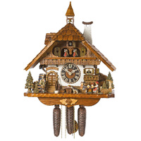 Zastler Hut 8 Day Mechanical Chalet Cuckoo Clock With Dancers 52cm By HÖNES image