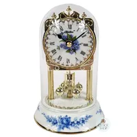 16cm White & Gold Porcelain Anniversary Clock With Decorative Dial By HALLER image