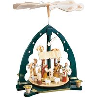 40cm Green Nativity Christmas Pyramid By Richard Glässer image