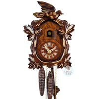 4 Leaf & Bird 1 Day Mechanical Carved Cuckoo Clock 20cm By SCHNEIDER image