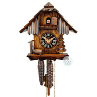 Tree & Water Trough 1 Day Mechanical Chalet Cuckoo Clock 20cm By ENGSTLER  image