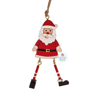 9cm Santa With Dangly Legs Hanging Decoration image