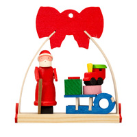 7cm Bow Hanging Decoration Santa & Sled By Graupner image