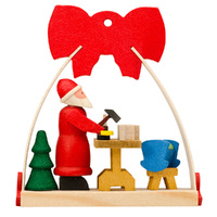 7cm Bow Hanging Decoration Santa In Workshop By Graupner image