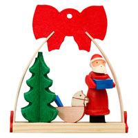 7cm Bow Hanging Decoration Santa & Christmas Tree By Graupner image