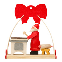 7cm Bow Hanging Decoration Santa In Bakery By Graupner image