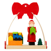 7cm Bow Hanging Decoration Santa & Toys By Graupner image