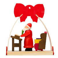 7cm Bow Hanging Decoration Santa & Table By Graupner image