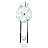 65cm Silver Pendulum Wall Clock With Westminster Chime By AMS image