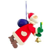 9cm Santa With Tree Hanging Decoration By Graupner image