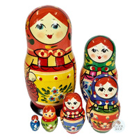 Zagorsk Village Floral Russian Dolls 16cm (Set Of 6) image