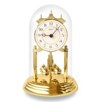 23cm Gold Anniversary Clock With White Dial & Westminster Chime By HALLER image