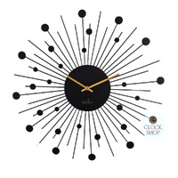 50cm Brielle Black Starburst Wall Clock By ACCTIM (Cracked Backing) image