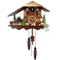 Farmer With Tractor Battery Chalet Cuckoo Clock 25cm By ENGSTLER image