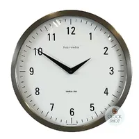 30cm Brushed Stainless White Modern Wall Clock By HERMLE image