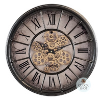 46.5cm Grant Grey Moving Gear Wall Clock By COUNTRYFIELD (No Glass) image