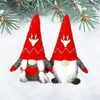 20cm Gnome With Red Reindeer Hat - Boy Or Girl image