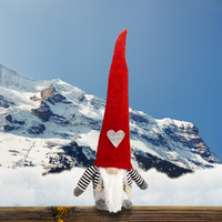 45cm Gnome With Stripey Top & Long Red Hat image