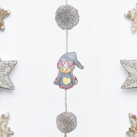 160cm Christmas Gnome Hanging Ornament With Grey Winter Clothing - Girl image