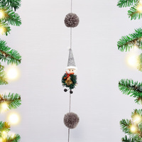 160cm Christmas Santa Hanging Ornament With Bell Wreath image