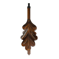 Cuckoo Clock Mechanical Pendulum Medium Oak Leaf in Walnut Colour - Rod Length 180mm image