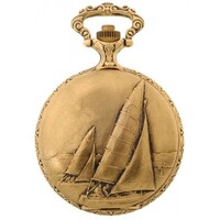 48mm Gold Unisex Pocket Watch With Sailing Boat By CLASSIQUE (Arabic) image