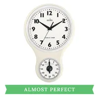 30cm Cream Retro Kitchen Wall Clock with Timer By ACCTIM (No Glass) image