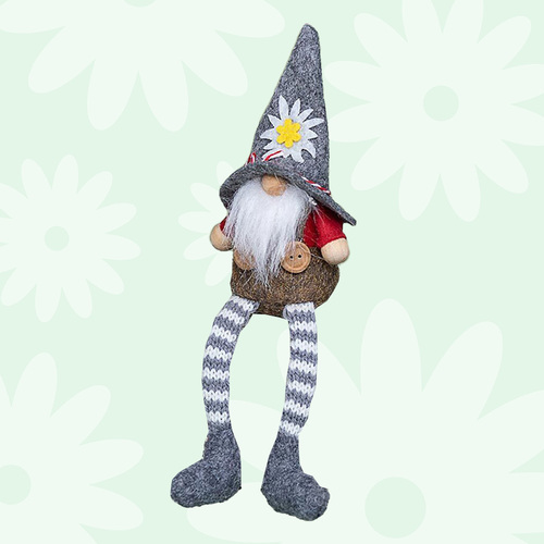 18cm Gnome With Edelweiss Flower- Boy