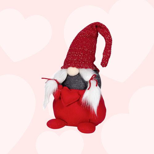 30cm Valentines Gnome With Love Heart - Girl