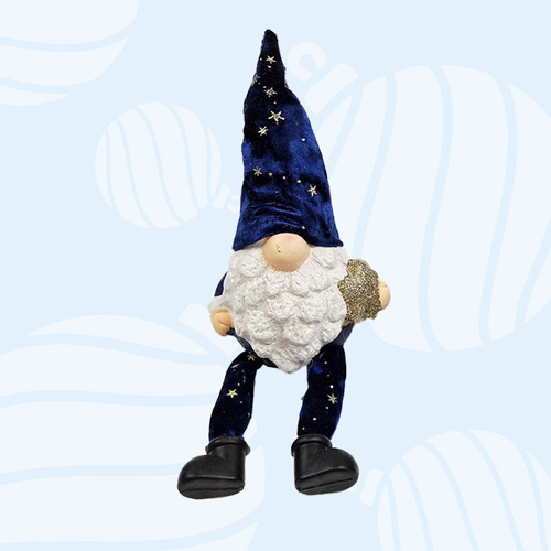 25cm Gnome Shelf Sitter in Royal Blue- Holding Star