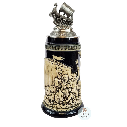 Viking Beer Stein With Pewter Viking Ship Lid 0.75L By KING
