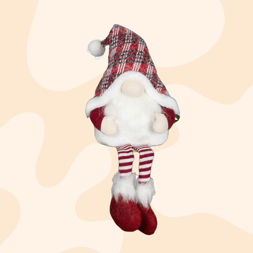 24cm LED Tartan Gnome- Red