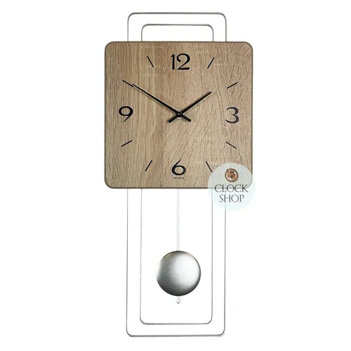 50cm Oak Modern Pendulum Wall Clock By AMS