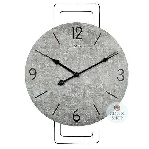 46cm Round Modern Wall Clock With Stone Look Dial By AMS